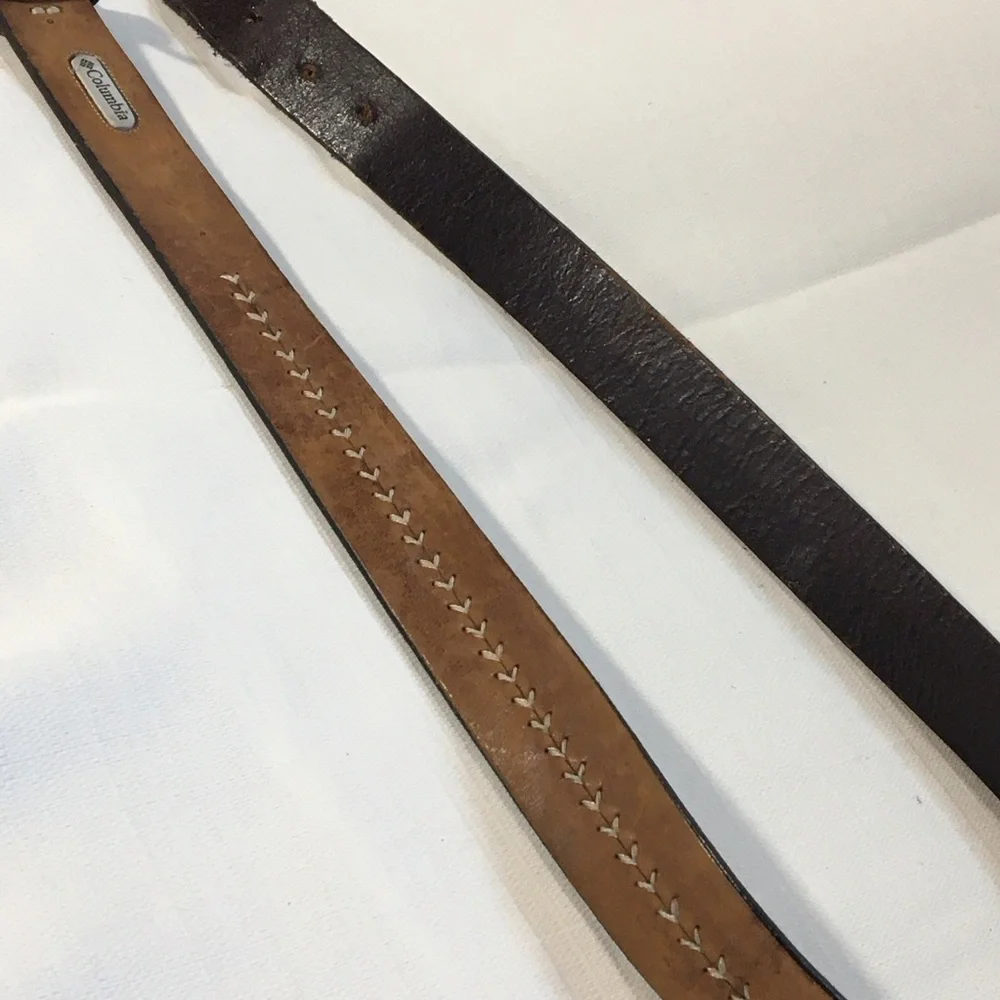 Columbia Arrow Stitch Leather Belt‎ 42